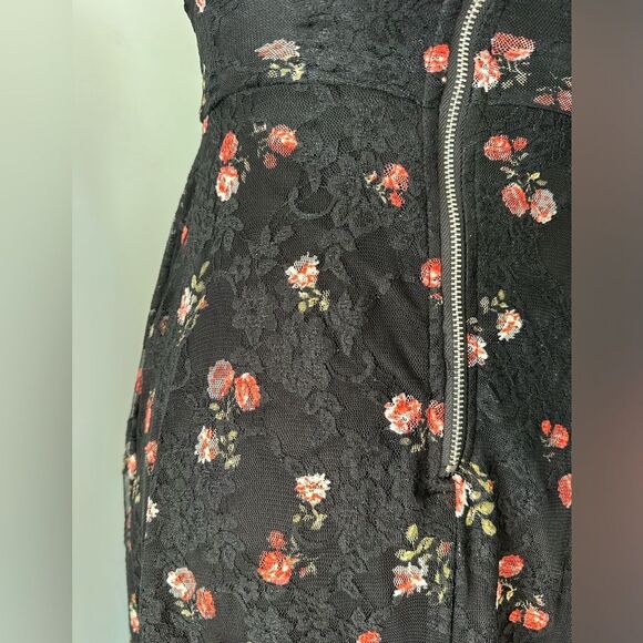 Disney Princess High Low Lace Overlay Black Floral Evening Dress Size XS - Picture 10 of 12